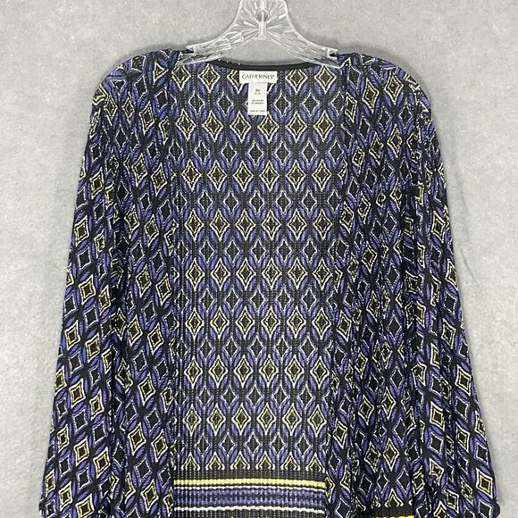 Catherines Cardigan‎ Women 2X Textured Multicolor Lightweight Coverup Open Front - Picture 4 of 14